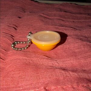 Vintage Tupperware Keychain Yellow bowl with lid